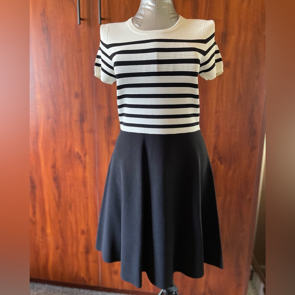 Talbots - knit sweater dress black/ivory